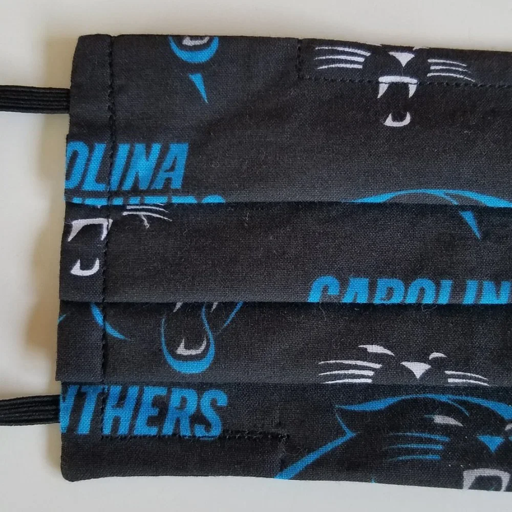 Hand Crafted Face Mask Carolina Panthers Adult Unisex Black Mask